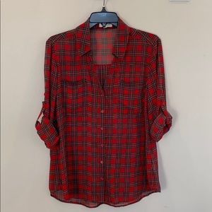 Dressy top - Christmas plaid